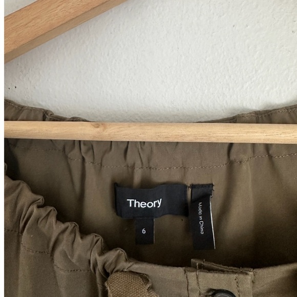 Theory • Laela Shirt Dress in Olive Green - Picture 7 of 8